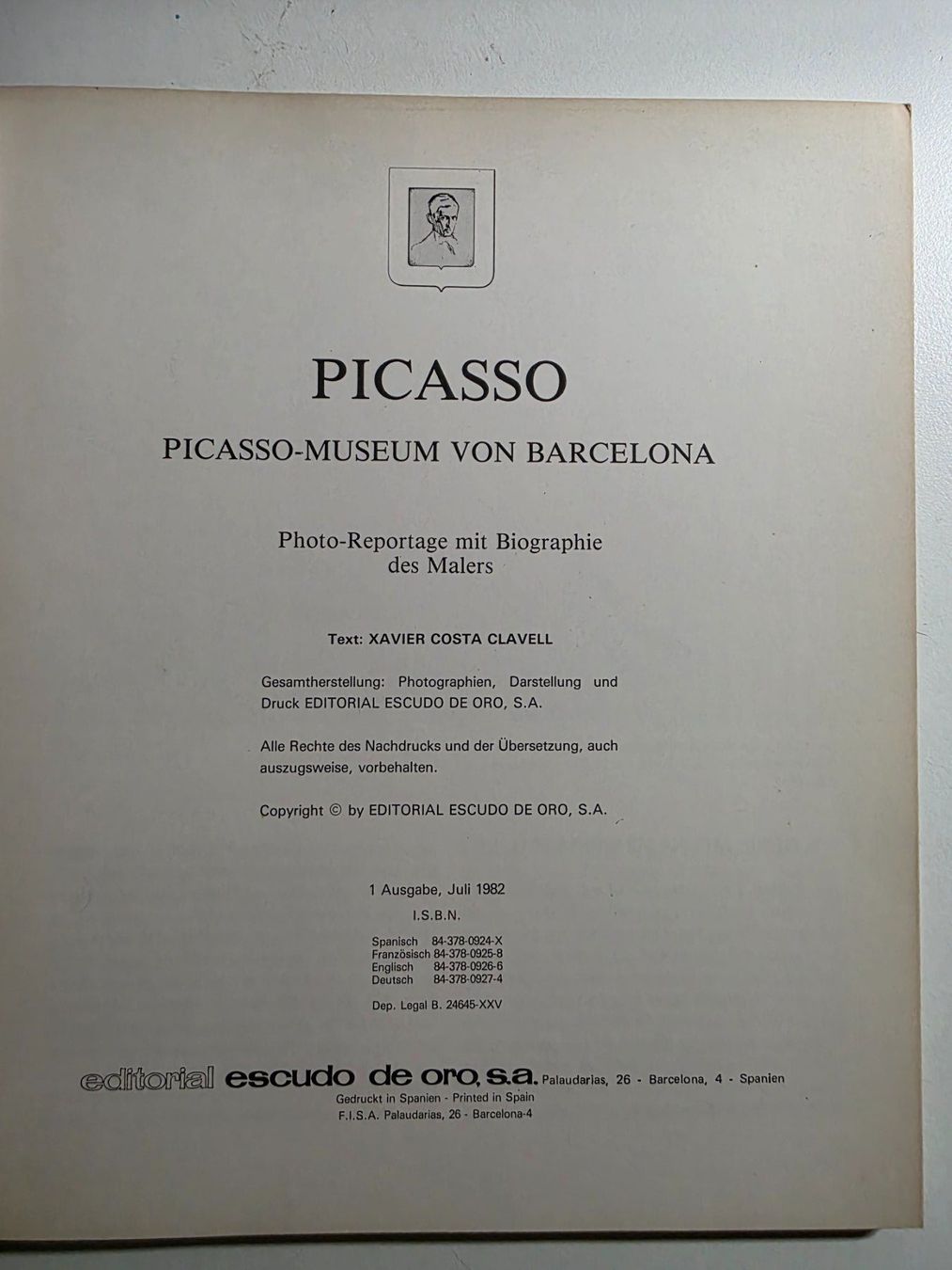 Livres: Picasso - Museum Barcelona - 1982 Kunst Katalog – D'occasion à Walterswil BE par Lonitti 3