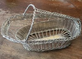 Drahtkorb oval mit Henkel silberfarbig guter Zustand