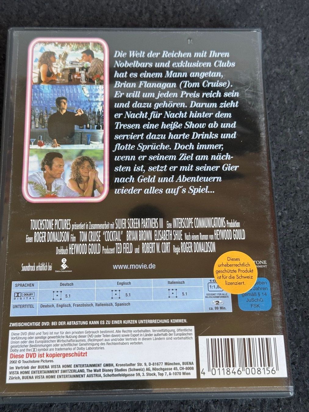 Tutti i DVDs: Cocktail DVD DE/EN/IT Tom Cruise – Usato da Fribourg venduto da tschjoly 1