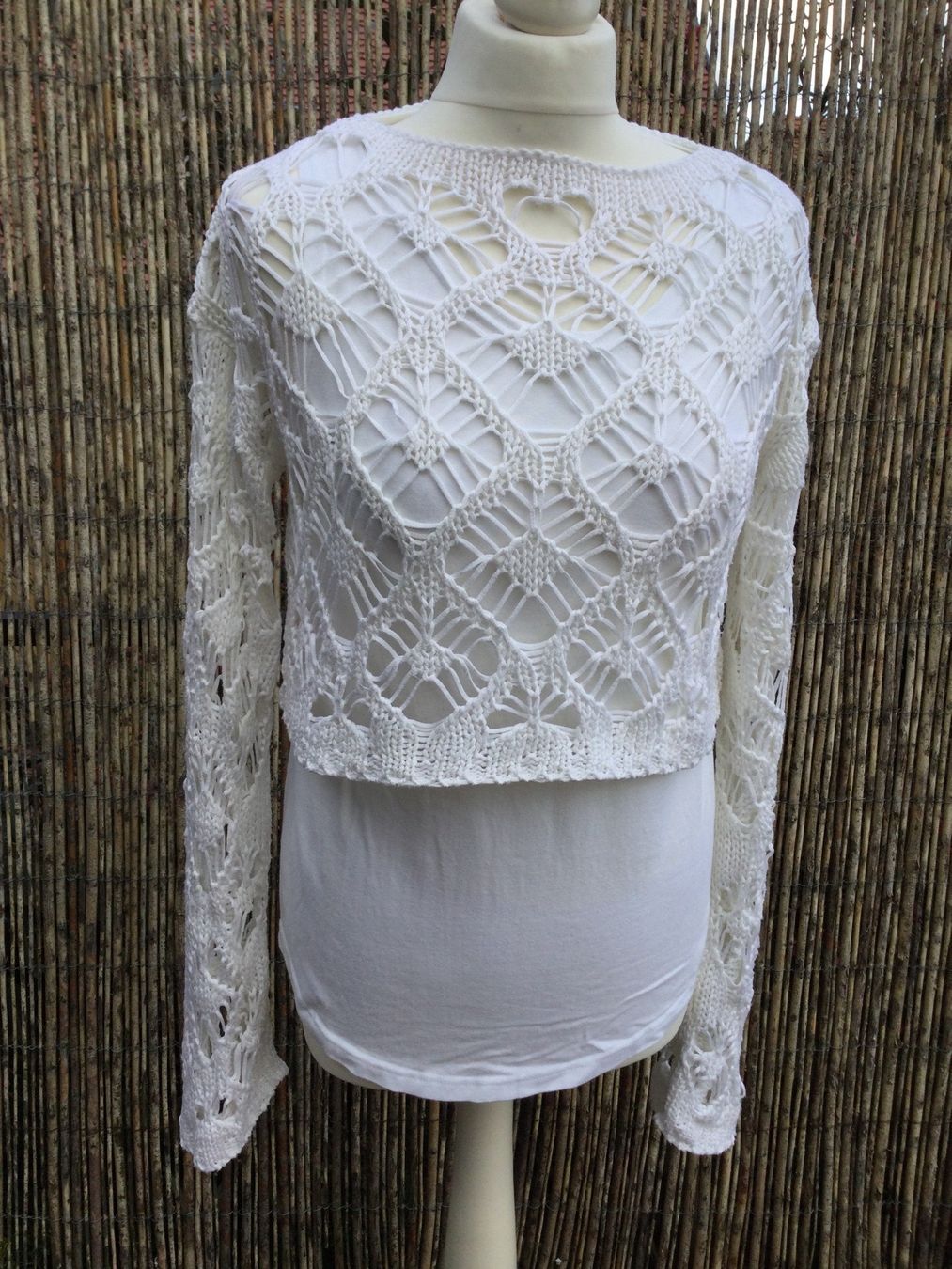 Top: Pull blanc + Top LIGNE MATERNITE, taille 2/M – Usato da Agiez venduto da chouchanelle 1