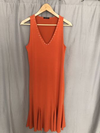 Sommerkleid Orange Made in Italy Mod-Callisto in Grösse L
