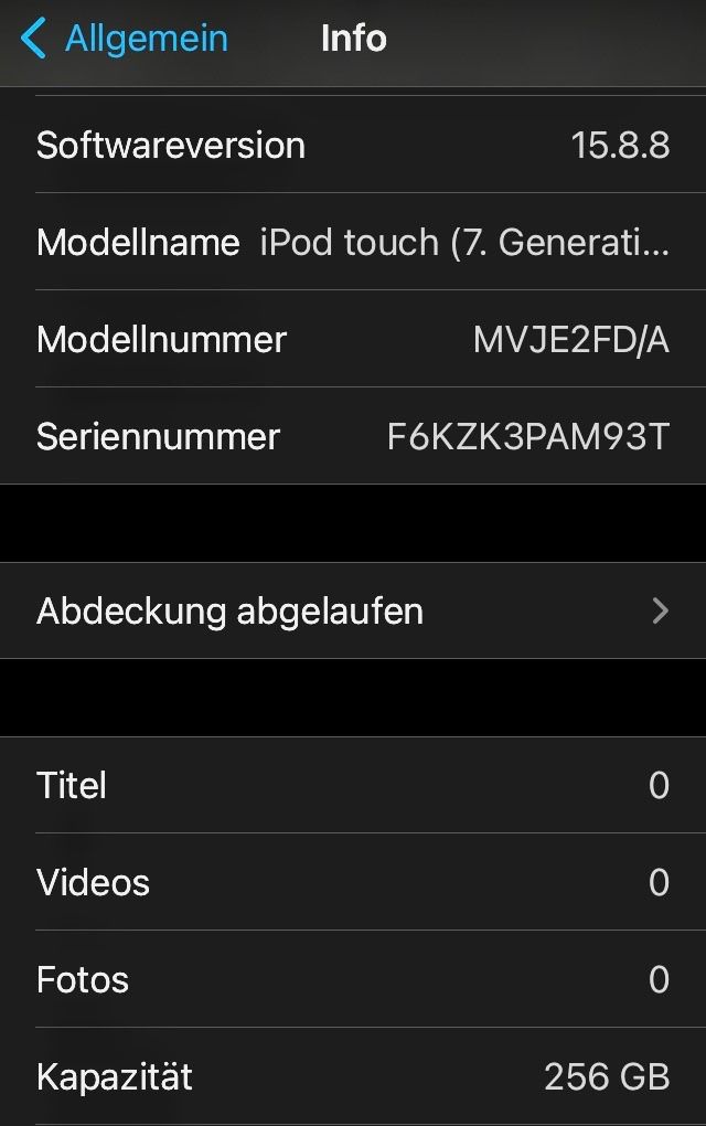 Apple Tragbarer Mediaplayer: iPod Touch 7. Generation 256 GB – Gebraucht aus Bern von 100serious 7
