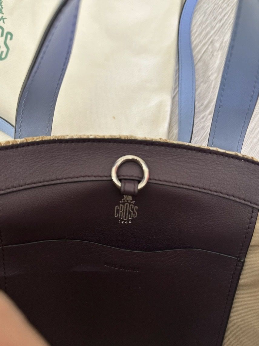 Borse da donna: Mark Cross Straw Bag with Blue Leather – Nuovo e nell'imballaggio originale da Onex venduto da jin_nc9m 2
