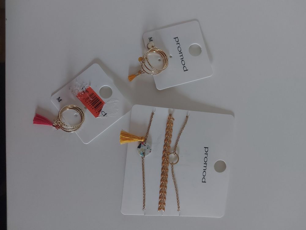 Lot bijoux dorés Promod bagues et bracelets (Neuf avec emballage