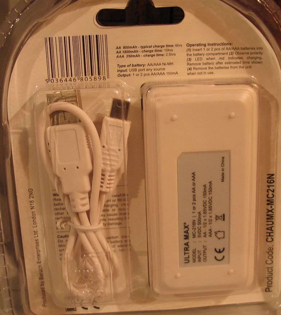 Akkus & Batterien: USB Batterie-Ladegerät unter 2 Franken – Neu und originalverpackt aus Diepoldsau von preisparadies-ch 3