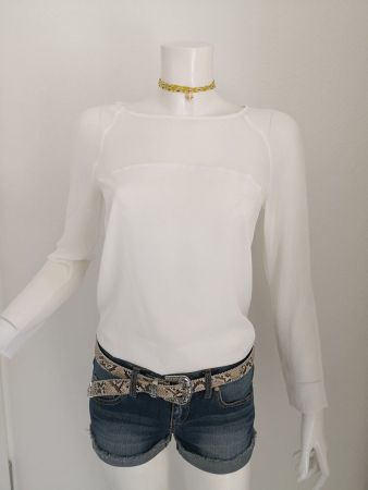 🤩MANGO SUIT CREPE BLUSE ECRU DURCHSICHTIG NEU & GUCCI P.