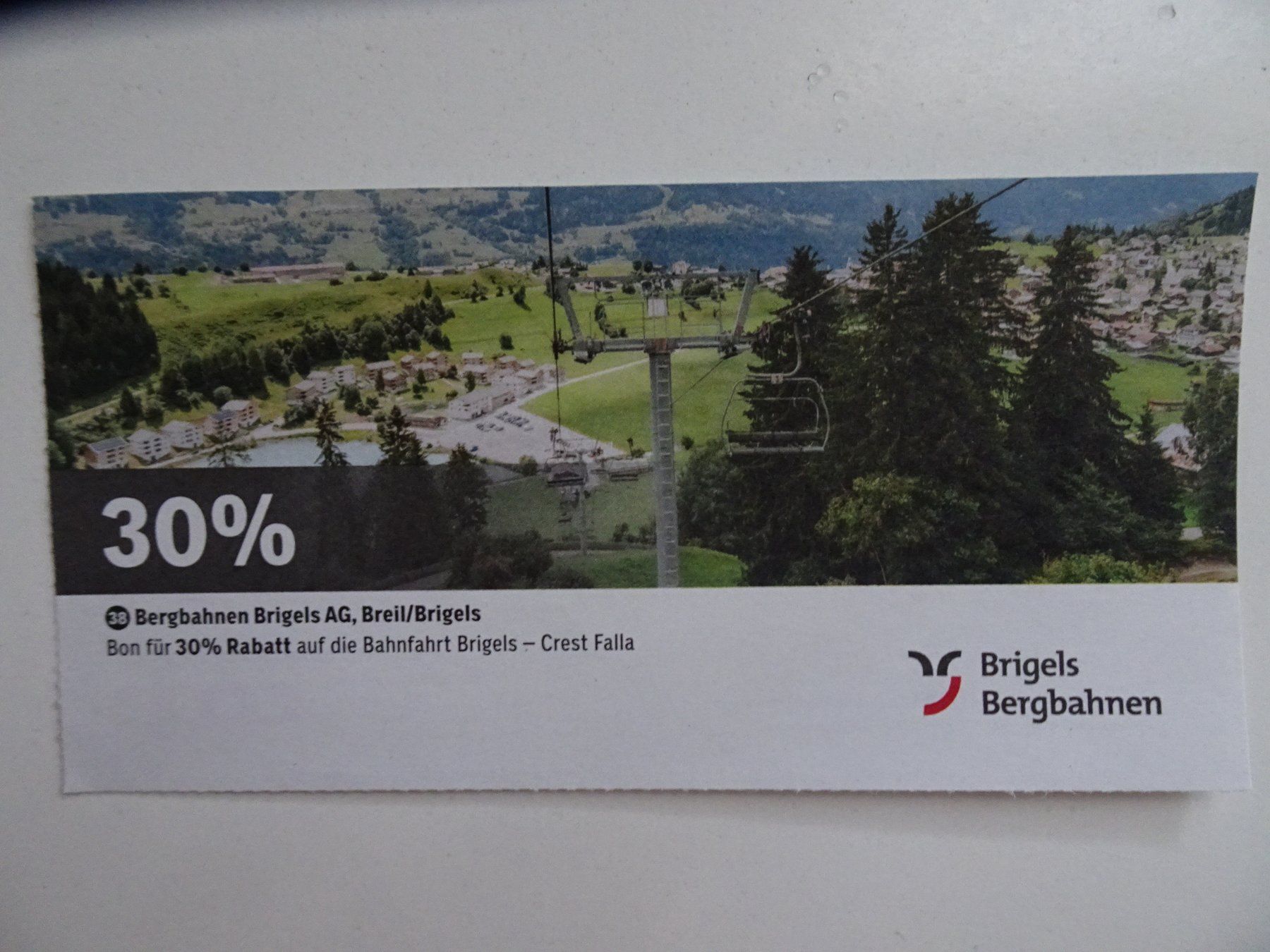 Buoni: Bon 30% Rabatt Bahnfahrt Brigels-Crest Falla – Nuovo (secondo la descrizione) da Winkel venduto da rsuzh