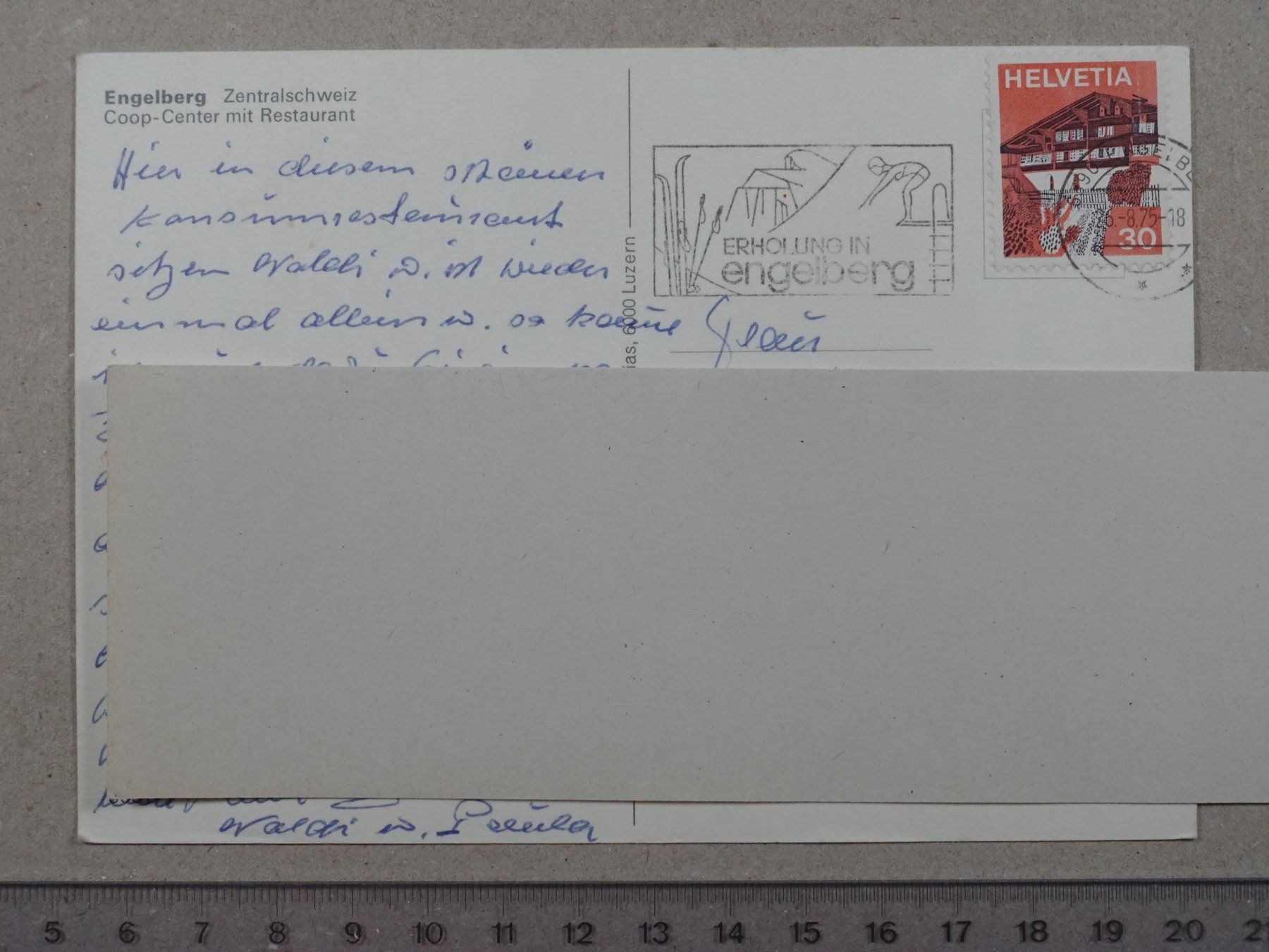 Cartoline postali: Engelberg, Coop Center, Restaurant, 1975 – Usato da Lenzburg venduto da fh1 1