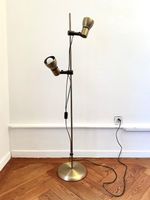 Lampe sur pied avec 2 spots en laiton vintage 1980