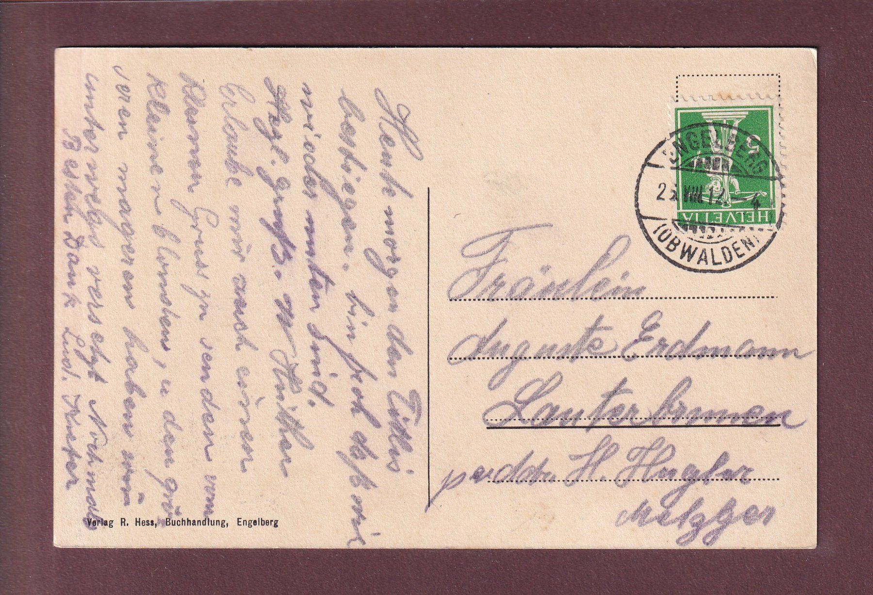 Ansichtskarten: Engelberg - TITLIS-SPITZE - 1912 – Gebraucht aus Pully von nicecards 1
