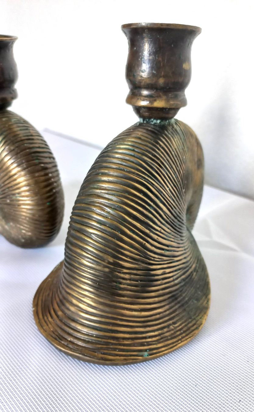Portacandele: Antike Kerzenständer Nautilusmuschel 2er Set, Messing – Usato da Bévilard venduto da Orscha 7