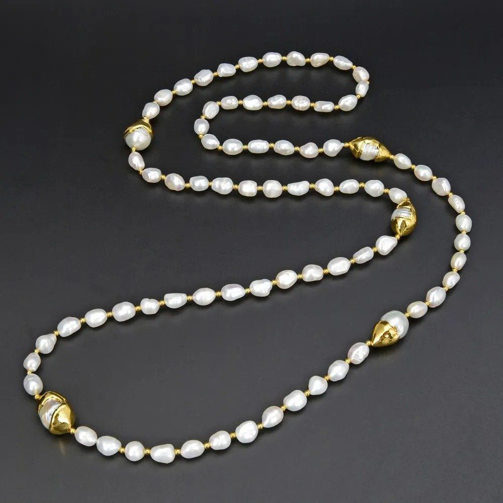 Ketten: 106 cm Weiss Lua Perlenkette Echt Collier Perle Halskette – Neu (gemäss Beschreibung) aus Prilly von ilyria73 1