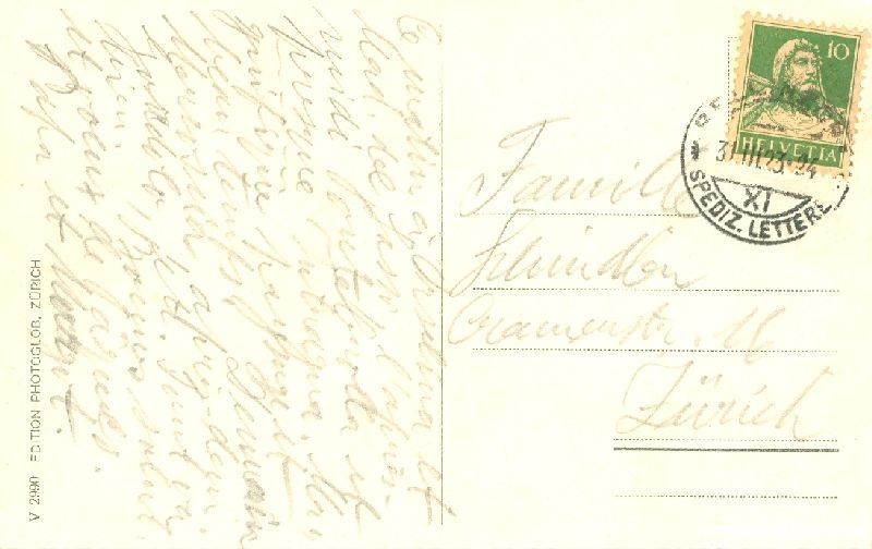 Cartoline postali: Orselina + 1923 – Usato da Emmenbrücke venduto da teestube 1
