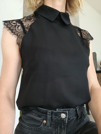 CHEMISIER DENTELLE NOIR XS
