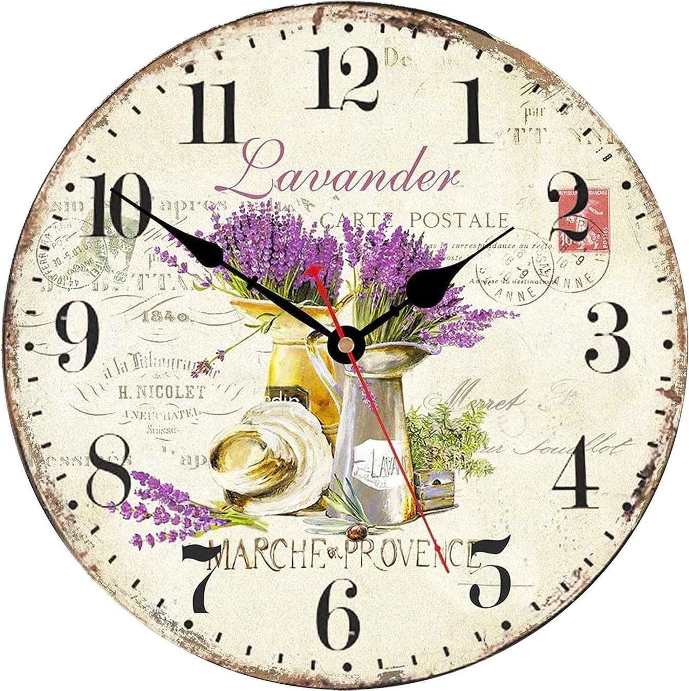 Orologi da terra & Orologi da parete: Lavendel Wanduhr, 34 cm – Nuovo e nell'imballaggio originale da Nuglar venduto da SaleRitter