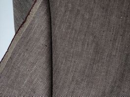 Designer Leinen Stoff schwer 1.60x1.60m Fischgrat marrone