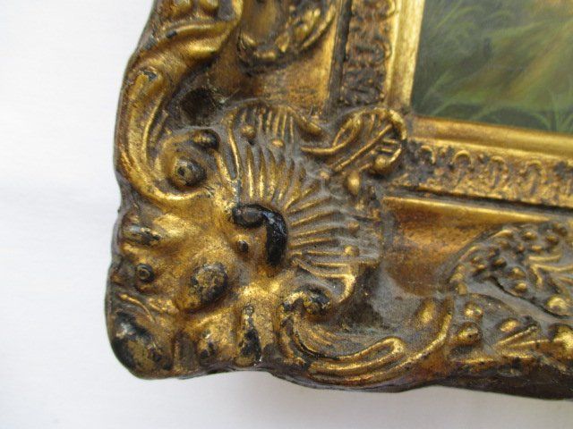 Gemälde: Ölgemälde Hühnerstall Gemälde im Barock Gold Prunkrahmen – Gebraucht aus Wetzikon ZH von freeze66north 4