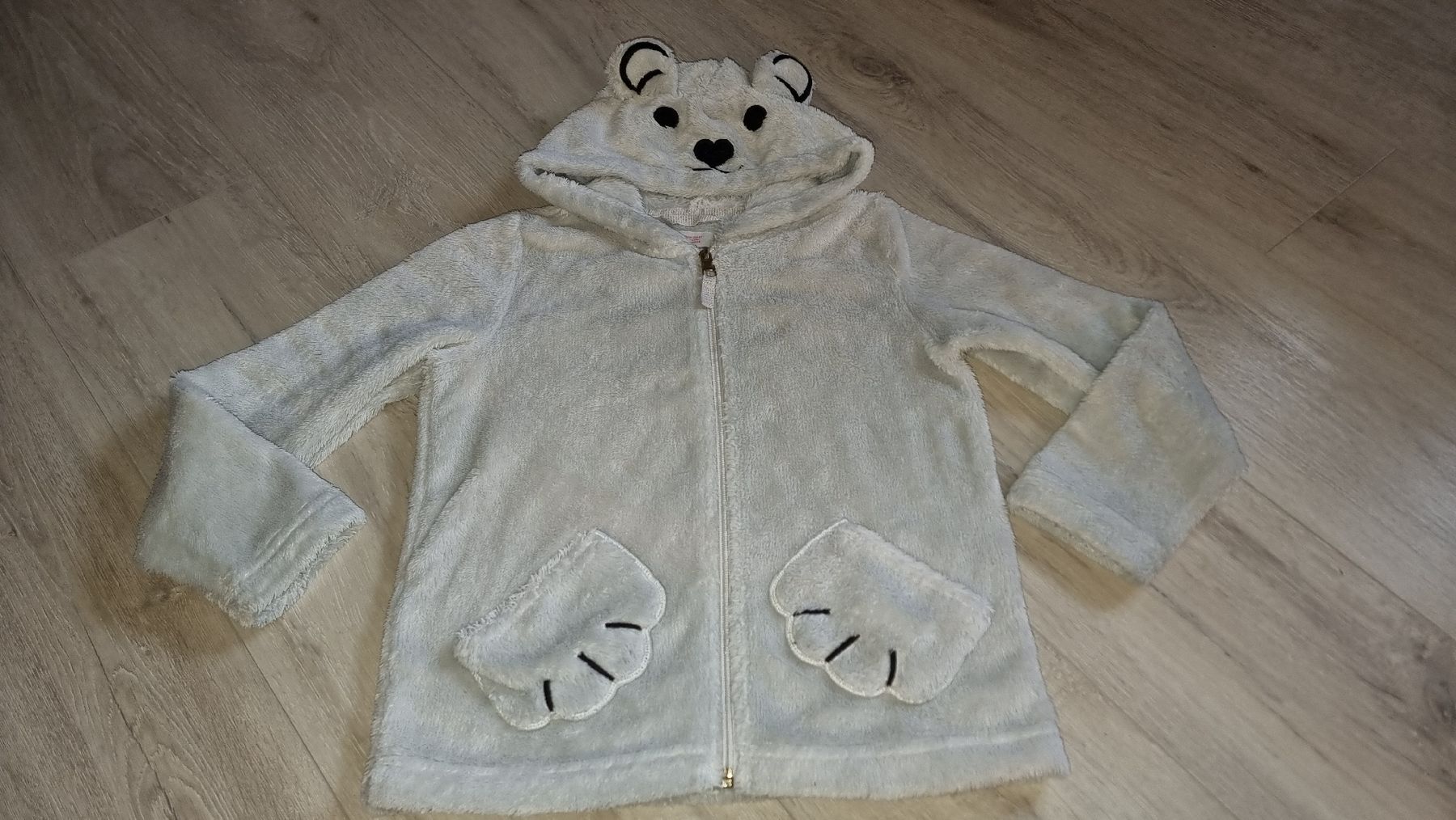 Jacken & Mäntel: Süsser Teddy-Fleece-Pulli mit Kapuze Gr. 122/128  – Gebraucht aus Wigoltingen von Zuckerfee84