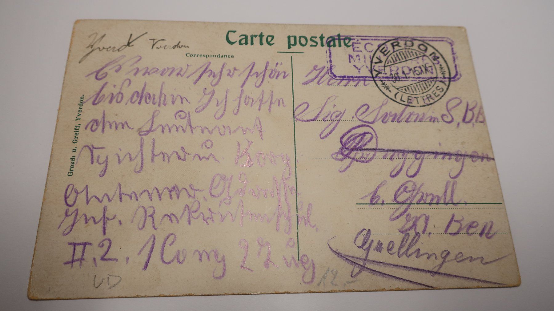 Ansichtskarten: Yverdon Casino  1915 – Gebraucht aus Cormoret von Pascalll2001 3