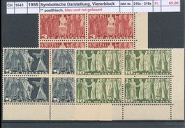 1955 "Symbolische Darstellung", Typ III, Viererblock, **