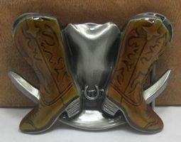 Metall Gürtelschnalle BOOTS and HAT