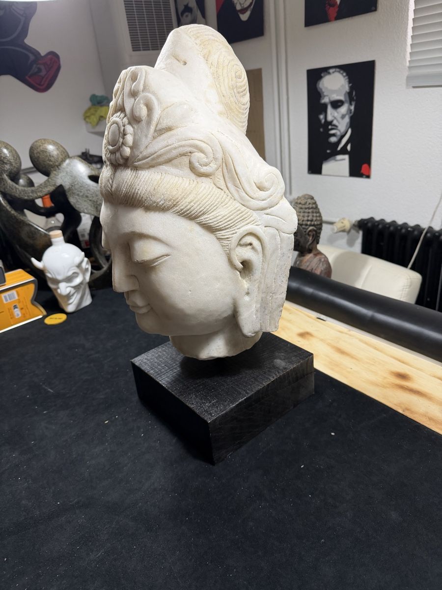 Sculture & Statue: Buddha Kopf 19.Jh weiss – Usato da Wettingen venduto da NickInc 2