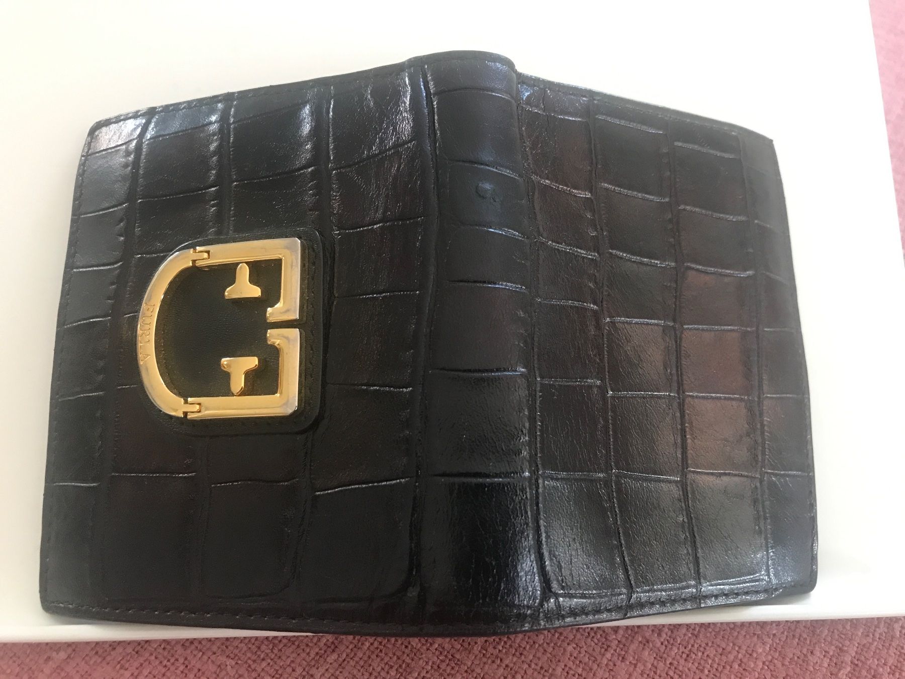 Furla Portamonete: Furla Portemonnaie aus Leder, Schwarz – Usato da Wettingen venduto da Andres54 2
