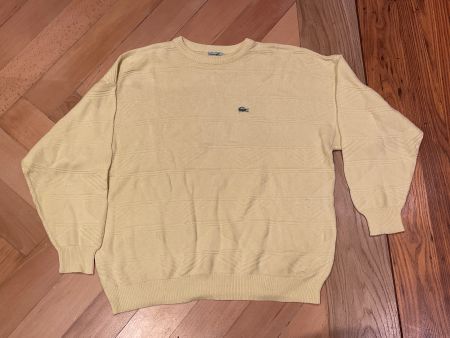 Vintage LACOSTE Pullover / Sweatshirt Gr. 54 Hellgelb