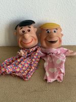 2 Vintage Scheithauer Handpuppen FRED & BARNEY  60er Jahre