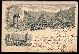 Litho Sion /Valais, Tour des Sorciers, C