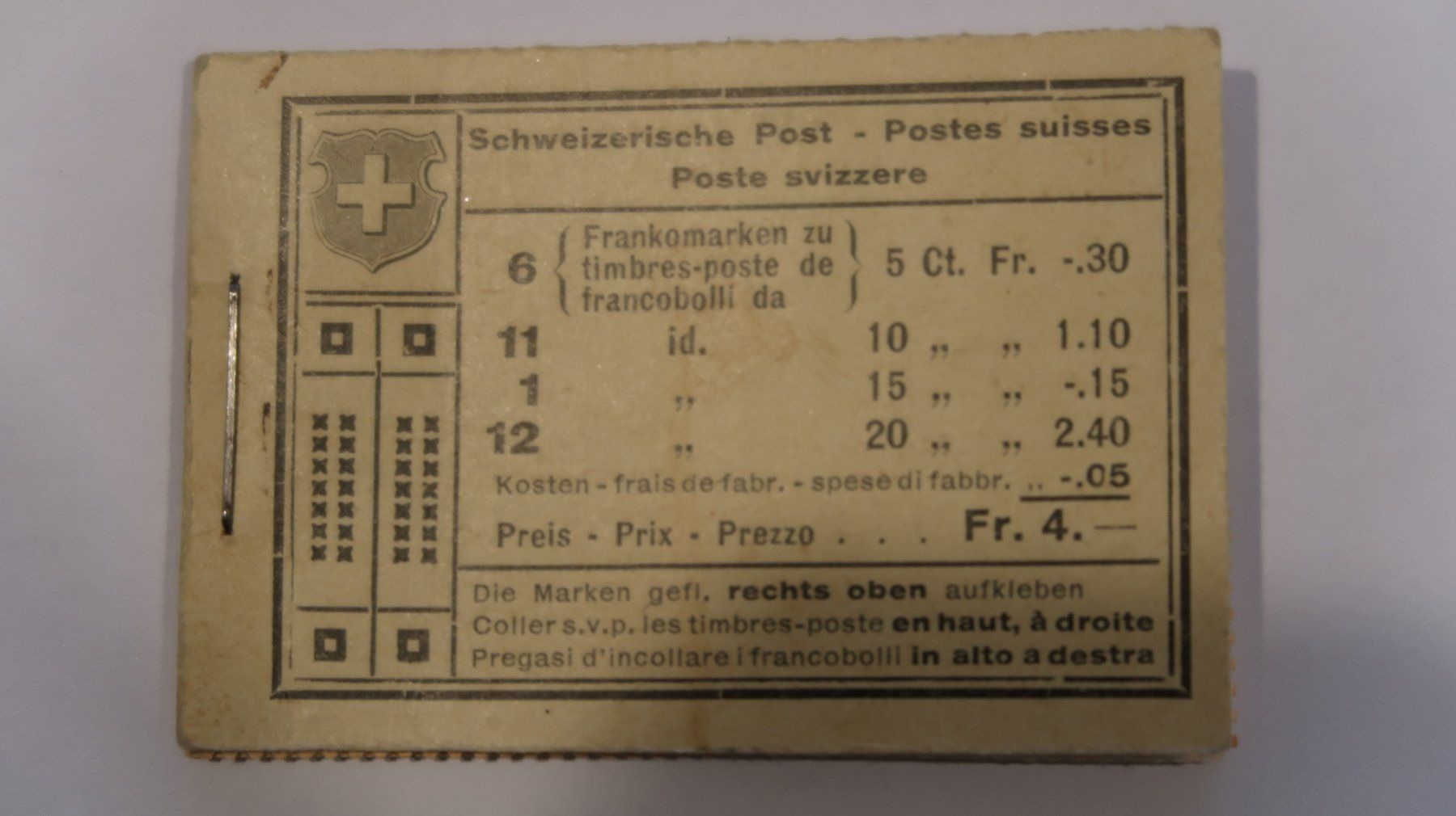 Alle Briefmarken: Markenheftchen – Neu (gemäss Beschreibung) aus Lugano von bollpe