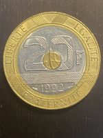 France, 20 Fr 1992 Tri-métalliqu