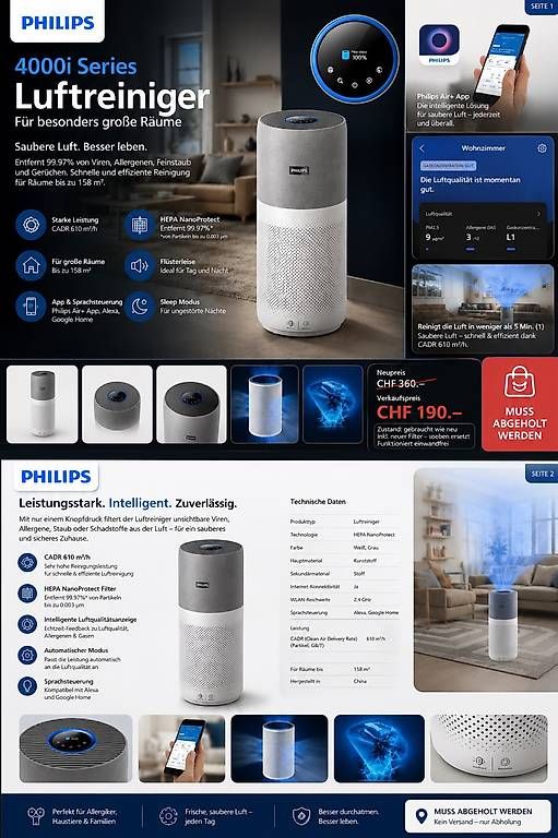 Philips Purificatori d'aria: Philips 4000i Series Luftreiniger – Usato da Dietikon venduto da Valaisanne89 1