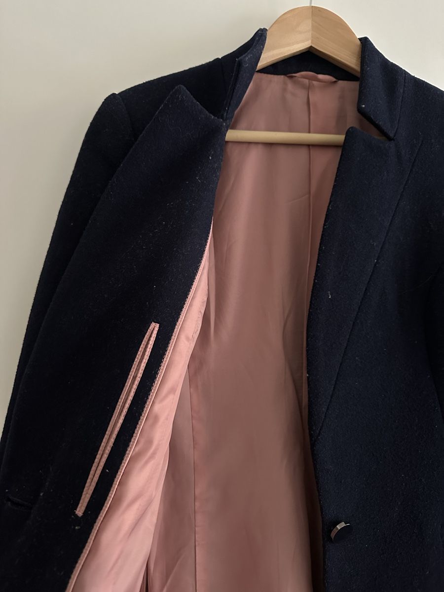 Mäntel: Navy Wool Coat with Pink Lining – Size 36 – Gebraucht aus Zürich von Semokay 2