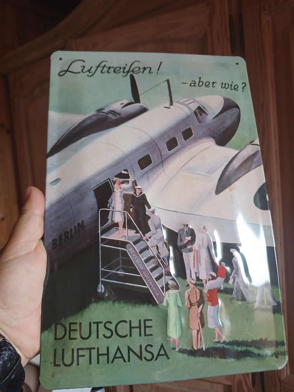 Schallplatten: Blechschild Deutsche Lufthansa Reise retro – Gebraucht aus Pieterlen von Ya0527yl