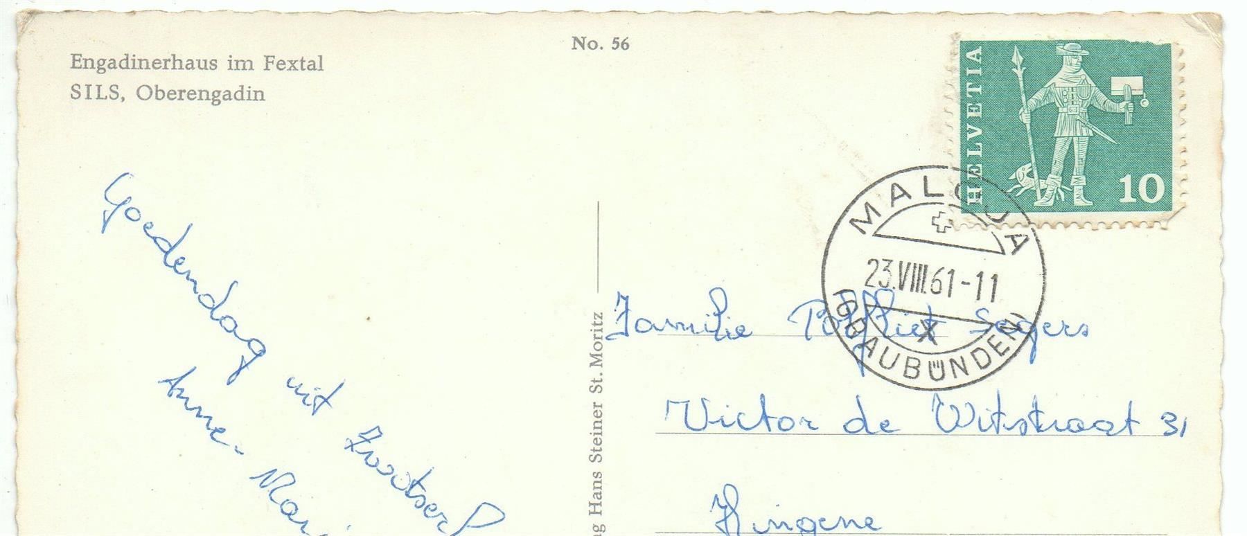 Cartoline postali: SILS Engadinerhaus im Fextal – Usato da Jona venduto da philajona 1
