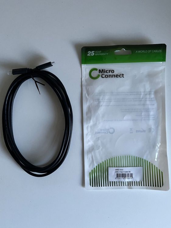 MicroConnect USB C (3.1 Gen 1) Kabel, schwarz, 3 m (Gebraucht) in Basel ...