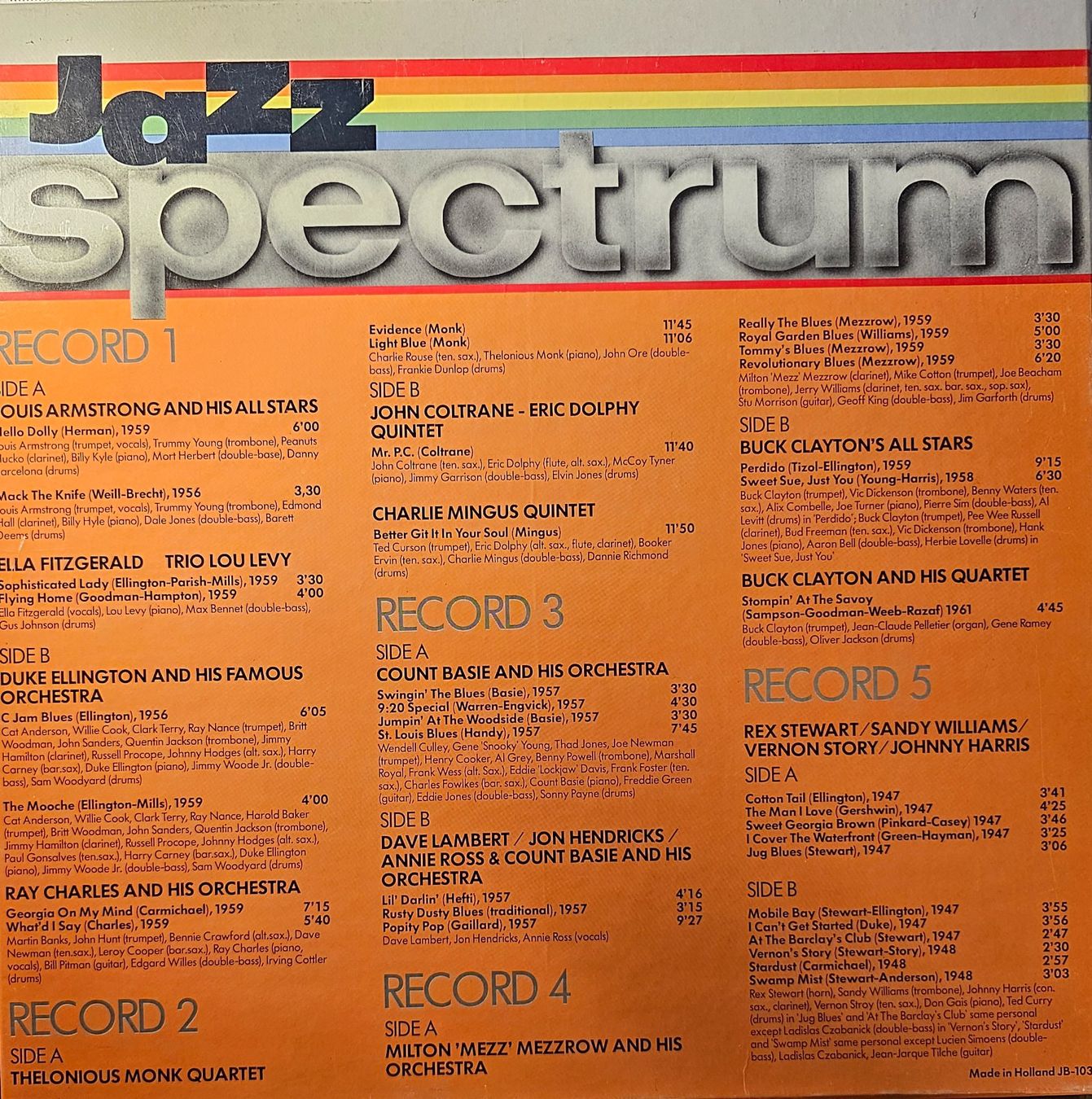 Schallplatten: Various – Jazz Spectrum (5 LP Box) – Gebraucht aus Wahlen b. Laufen von Cg10 1