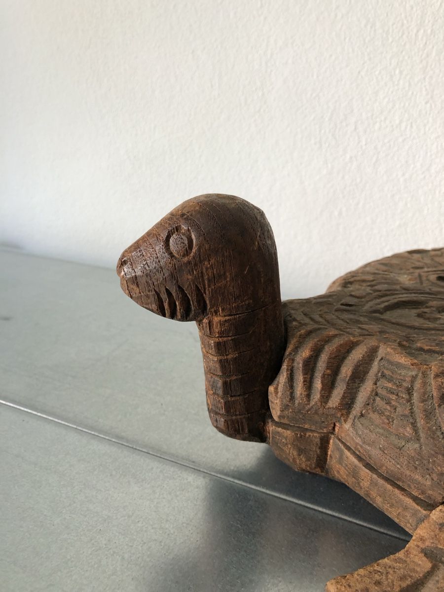 Sculture & Statue: Asiatika Volkskunst geschnitztes Schildkrötenobjekt – Usato da Basel venduto da Amechan. 7