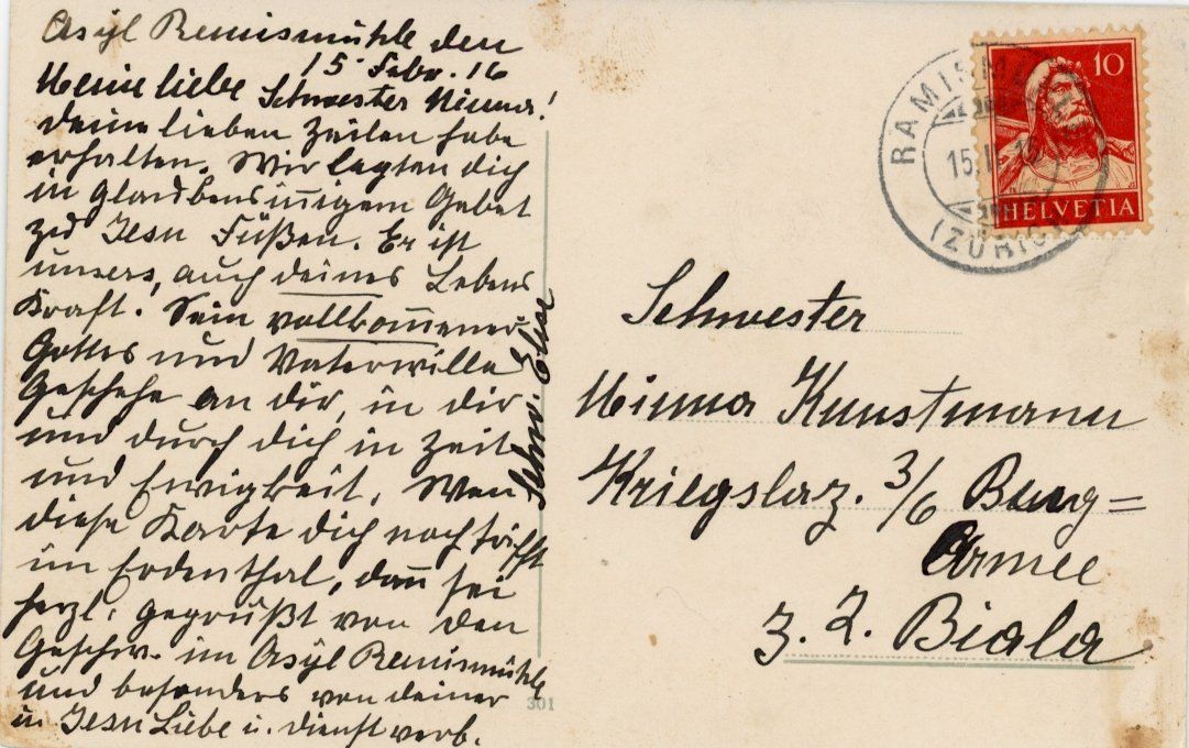 Cartoline postali: Rämismühle  ZH   mit Dampfeisenbahn     um 1916 – Usato da Brig venduto da Valcards54 1