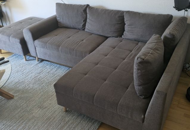 Sofas: Ecksofa grau mit Ottomane gebraucht – D'occasion à Riedholz par Iso2