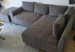 Ecksofa grau mit Ottomane gebraucht