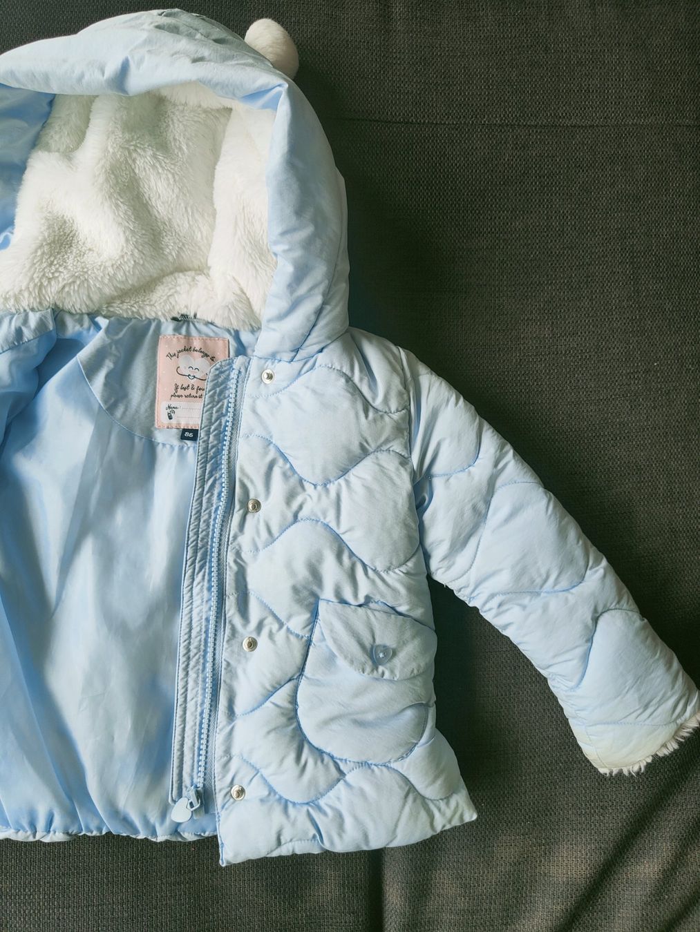 Giacche & Cappotti: Wärme Winterjacke Mädchen Gr. 86 hellblau mit Kunstfell 3... – Usato da Sursee venduto da lou19 1