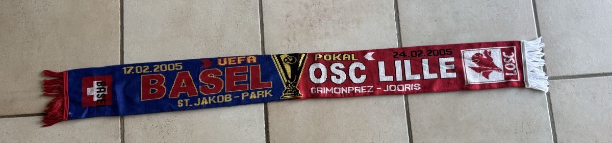 FC Basel Foulard & Sciarpe: Fc Basel - Osc Lille Schal – Usato da Lenzburg venduto da Meister_k 1