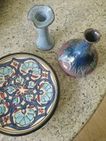 Vintage Set Trio: Kerzenständer, Vase & Teller