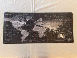 XXL Gaming Mousepad Weltkarte / Zeitzonen – 90 x 40 cm