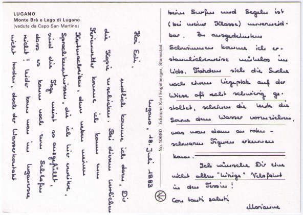 Cartoline postali: Lugano - Monte Brè a Lago di Lugano – Usato da Binningen venduto da Mountainrider 1