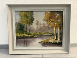 75cmbreit x 60 cm/ Egger/ Öl Gemälde Idyllische Landschaft