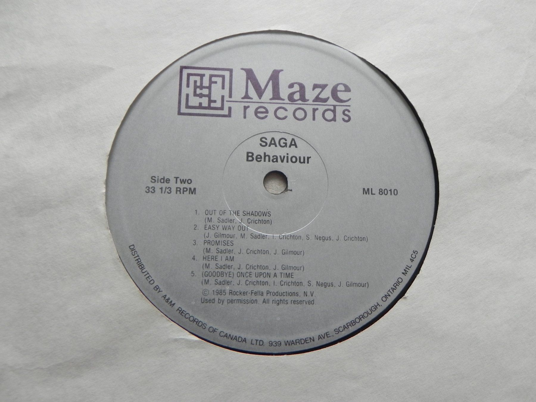 Dischi in vinile: LP Canada Rock Band Saga 1985 Behaviour – Usato da Siebnen venduto da krimsie 5