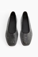 H&M Ballerinas mit Strasssteinen Gr. 36, schwarz